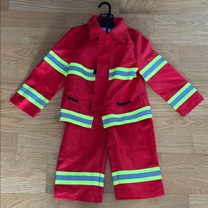 Kids Red Firefighter Costume with Reflective Stripes